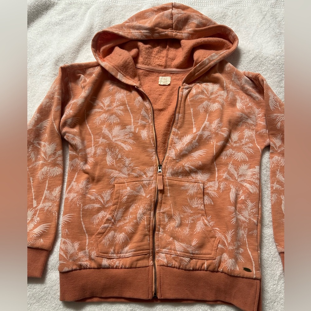 O’Neill GIRLS Large- Orange Palm Tree Hoodie